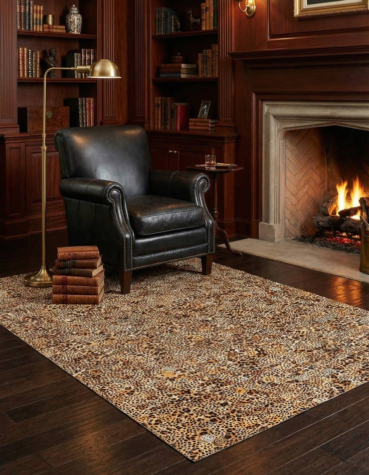 Detail image of 5' x 7' 11 Cowhide Stocks Rug