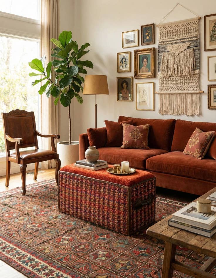 Detail image of 1' 4 x 2' 10  Hand Knotted Furniture Trunk