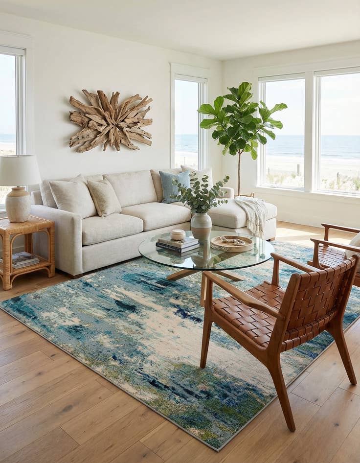 Detail image of 9' 6 x 13'  Washable Spectrum Rug