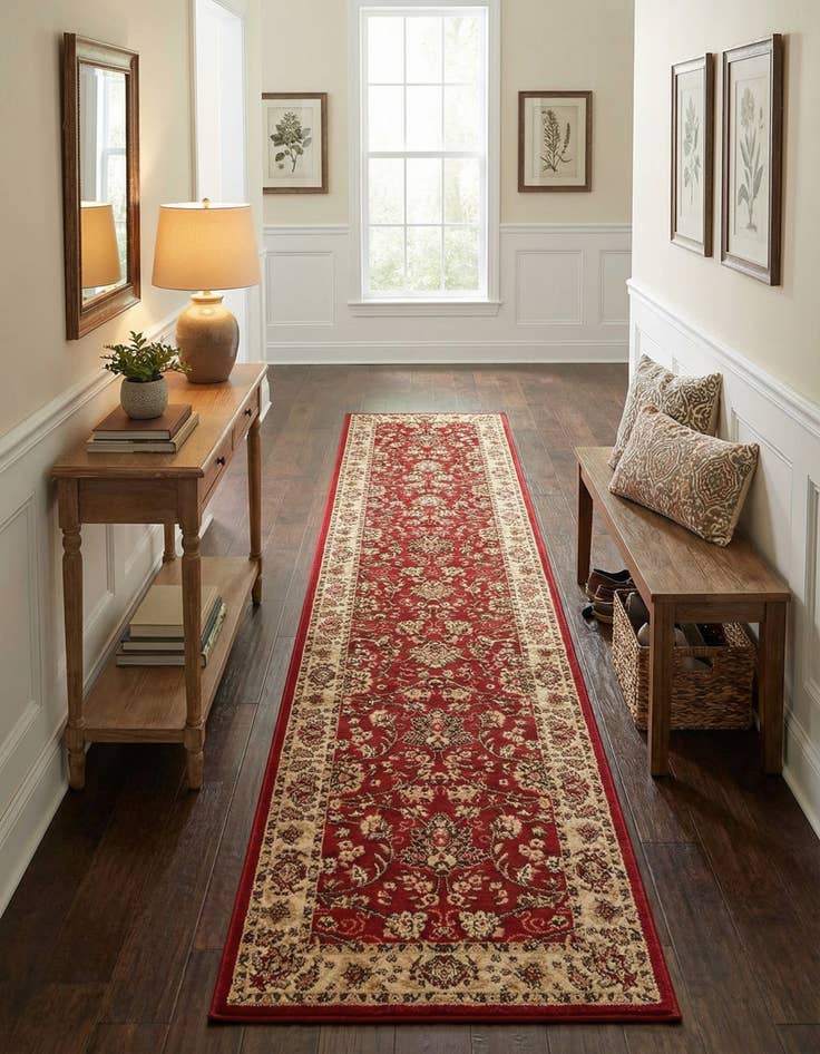 Detail image of 3' x 19' 8 Kashan Design Runner Rug