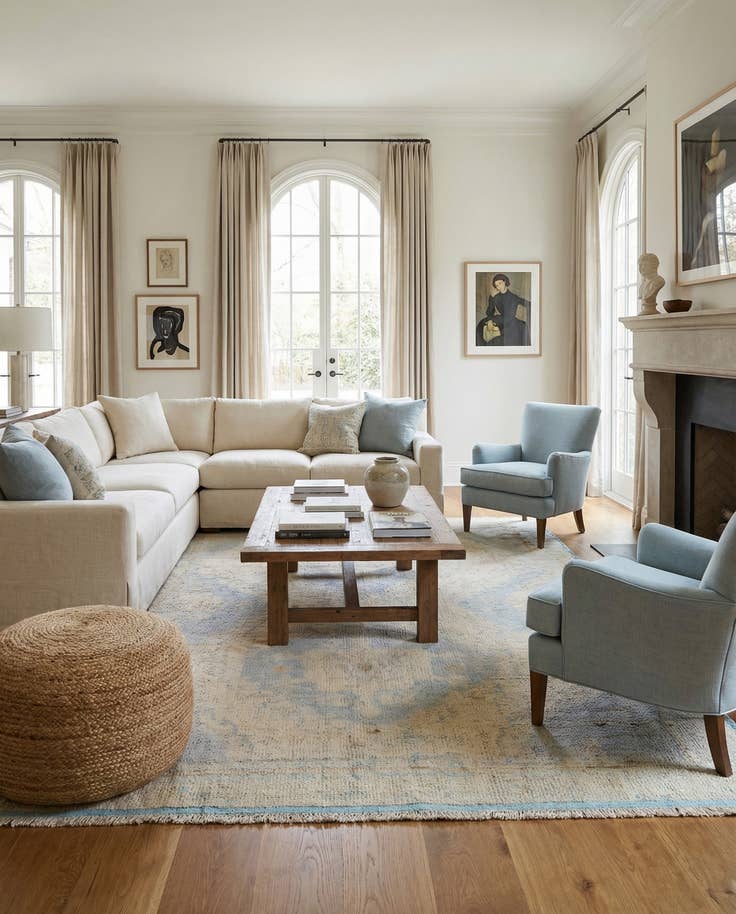 Detail image of 5' 8 x 9' Hand Knotted Oushak Wool Rug