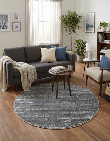 Gray Oasis Round Rug