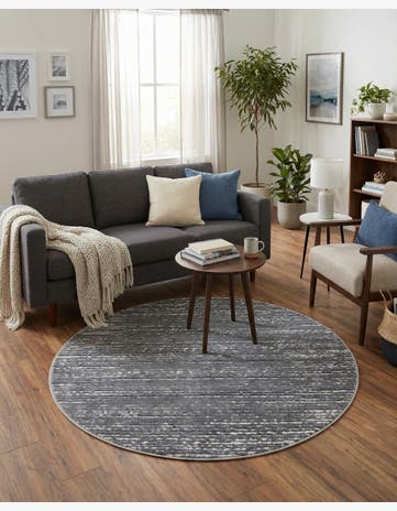 Gray Oasis Round Rug
