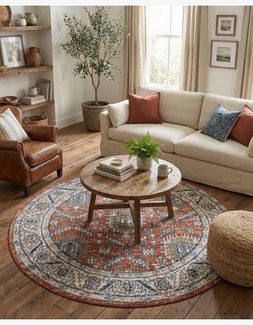 Salmon Pink Nyla Round Rug
