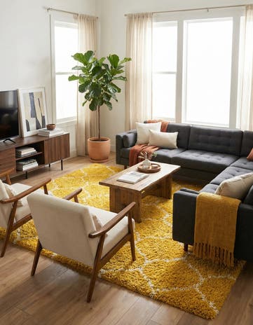 10' 8 x 14' Lattice Shag Rug