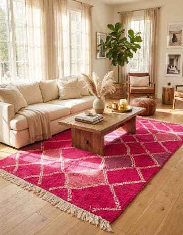 5' x 8' 2 Hand Knotted Moroccan Wool Rug