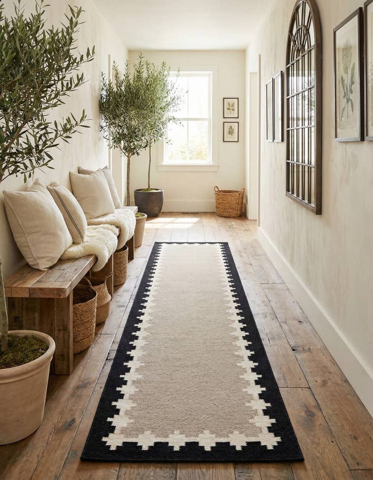 Detail image of 3' 3 x 14' 1  Hand Woven Kilim Wool Runner Rug