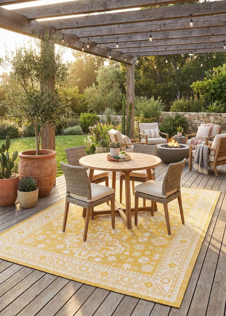 9' x 12' Easy-Clean Aztec Indoor / Outdoor Rug