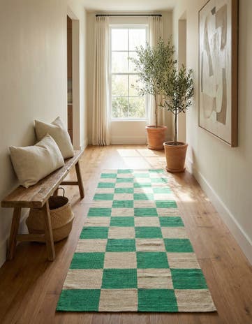 2' 10 x 9' 8 Hand Woven Kilim Modern Wool Runner Rug