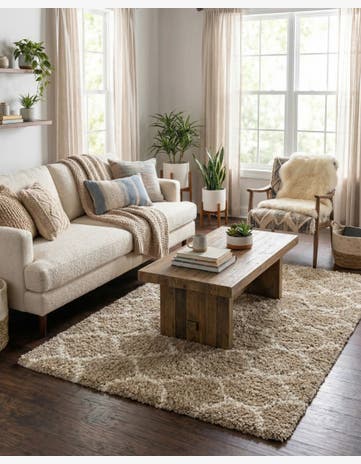 5' 3 x 8' Trellis Shag Rug