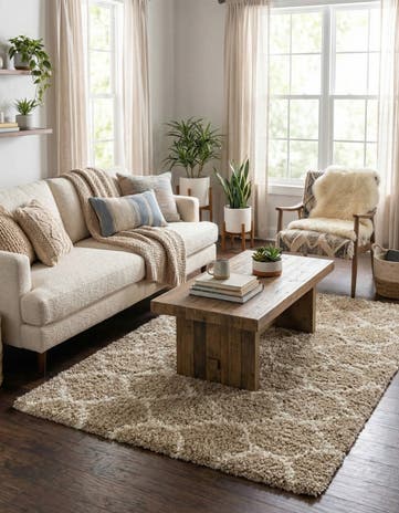 5' 3 x 8' Lattice Shag Rug