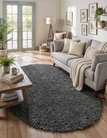 Peppercorn Zermatt Shag Oval Rug