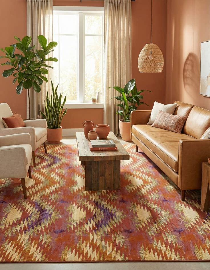 Detail image of 10' x 12' 2  Washable Modern Indoor / Outdoor Rug