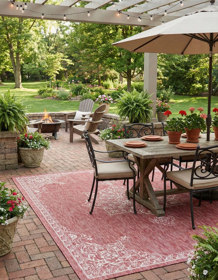 7' 10 x 11' Easy-Clean Traditional Indoor / Ou...