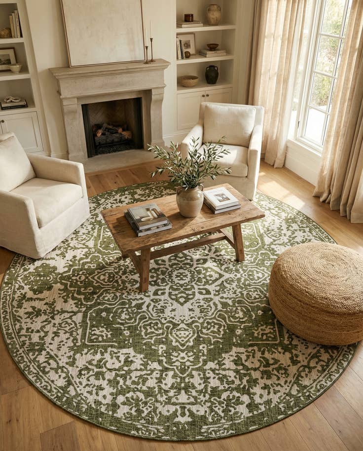 Detail image of 10' 8 x 10' 8 Easy-Clean Jill Zarin Dubai Indoor / Outdoor Round Rug