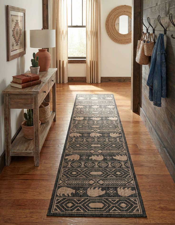 Detail image of 2' 7 x 12'  Washable Southwestern Indoor / Outdoor Runner Rug