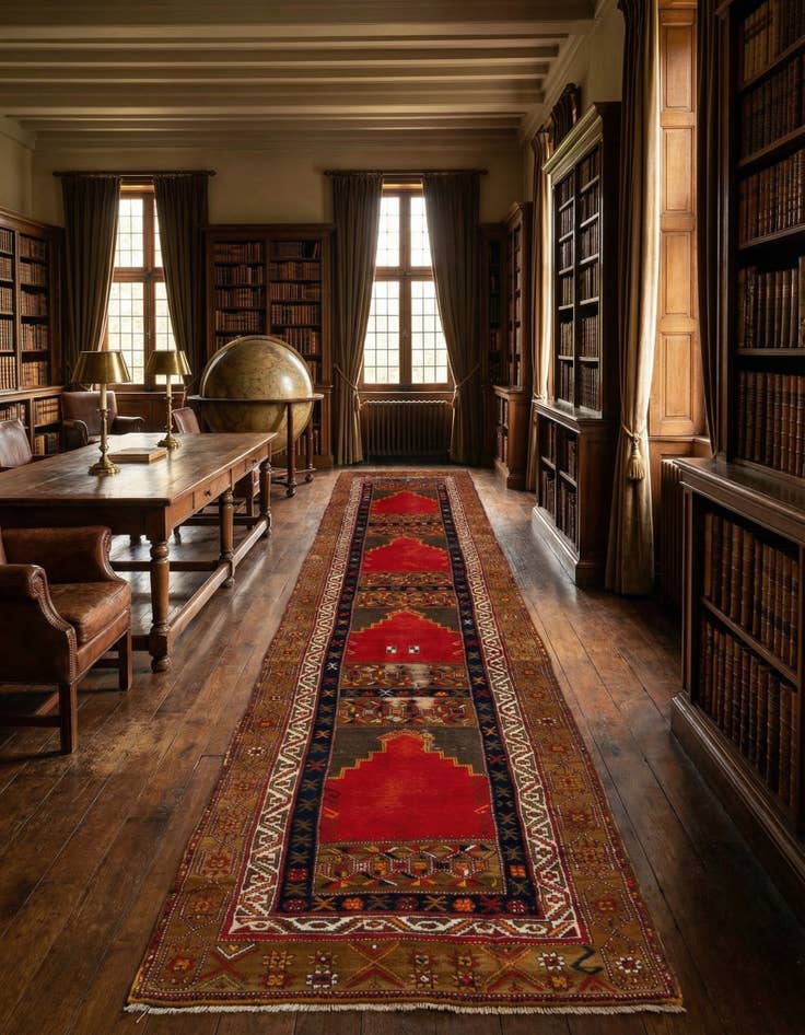 Detail image of 3' 3 x 14' 10  Hand Knotted Bergama Wool Runner Rug