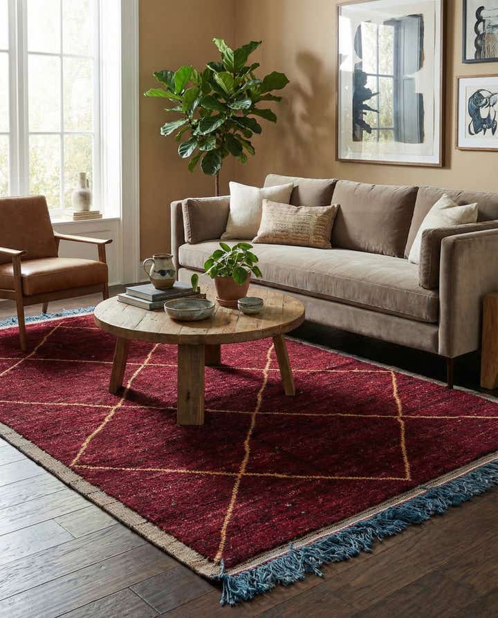 6' 4 x 9' 7 Hand Knotted Moroccan Wool Rug