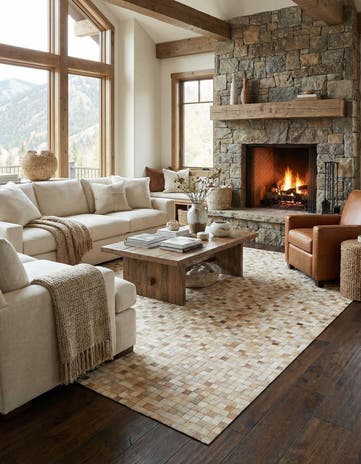 8' 1 x 9' 11 Cowhide - Patchwork Rug