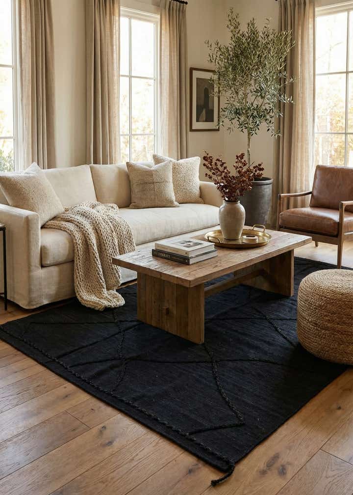 5' 8 x 8' Hand Knotted Moroccan Wool Rug