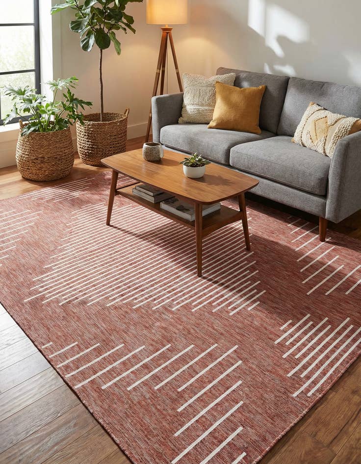 Detail image of 7' 10 x 10' Easy-Clean Modern Indoor / Outdoor Rug