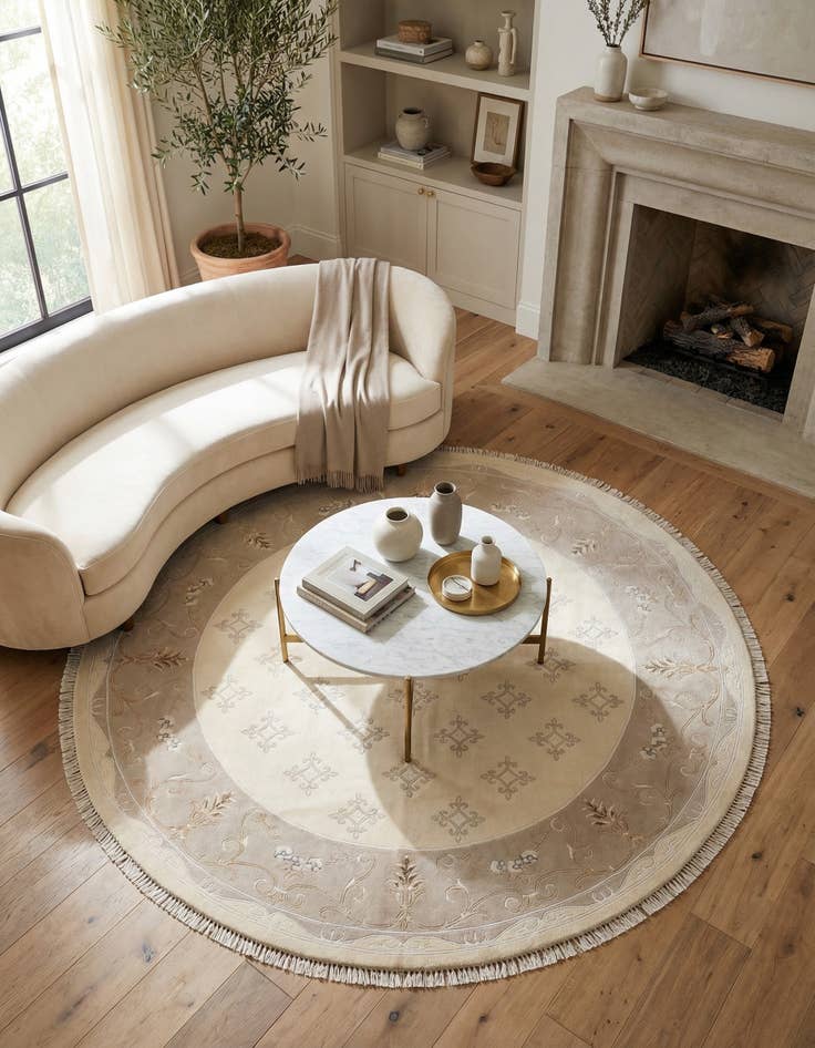 Detail image of 8' 3 x 8' 3  Hand Knotted Darya Wool Round Rug