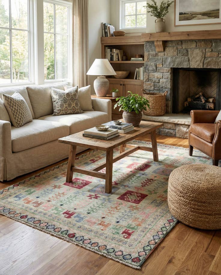 Detail image of 4' x 6' Hand Knotted Ariana Ziegler Wool Rug
