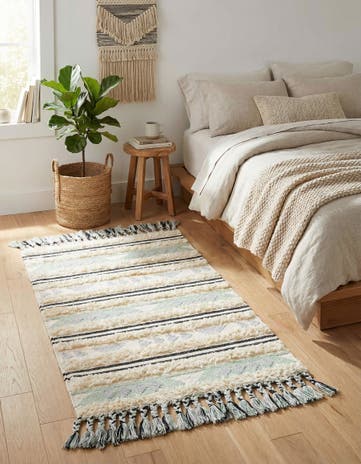 Aquamarine Hand Woven Arizona Wool Rug
