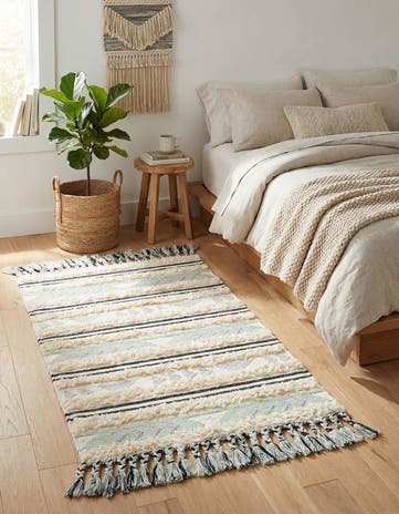 Aquamarine Hand Woven Arizona Wool Rug