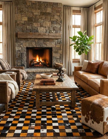 5' 2 x 8' Cowhide - Patchwork Rug