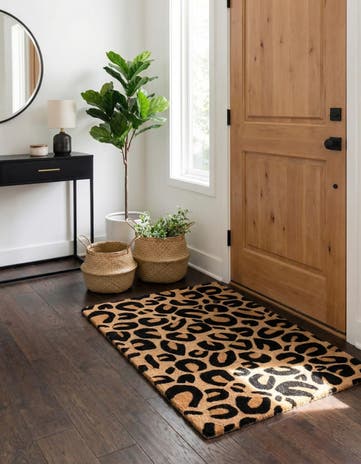 Beige and Black Hand Tufted Safari Wool Rug