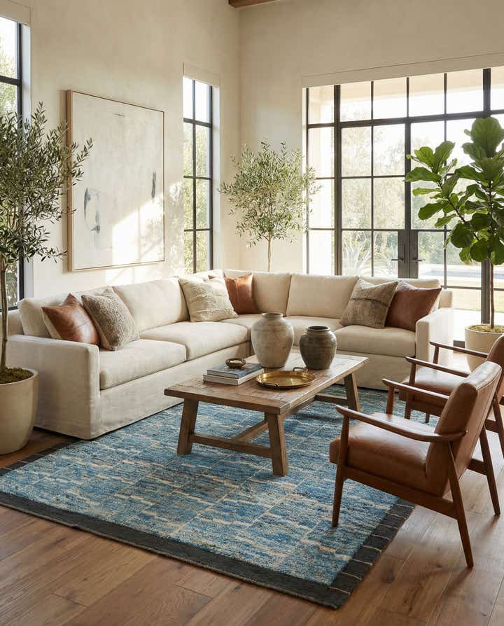 5' 6 x 8' 2 Hand Knotted Moroccan Wool Rug