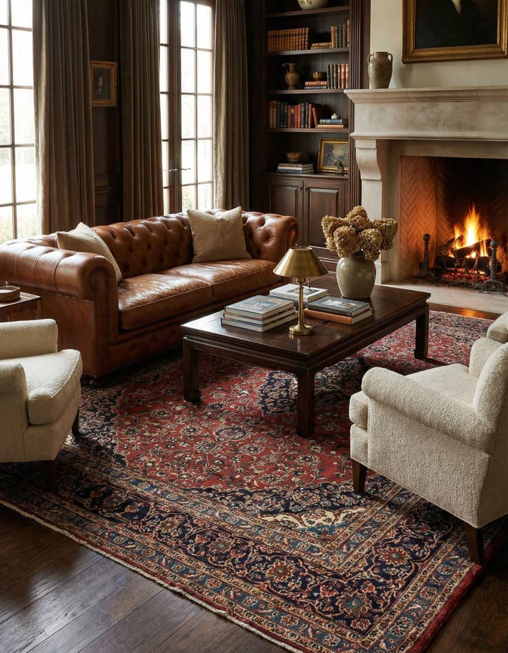 Detail image of 9' 9 x 12' 7  Hand Knotted Mashad Persian Wool Rug