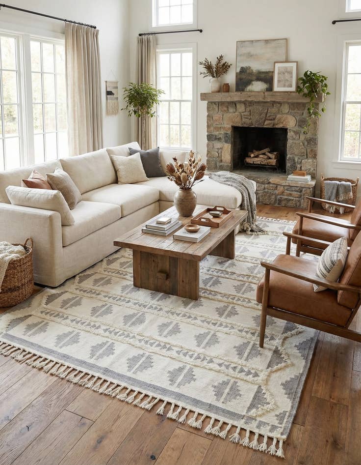 Detail image of  10' x 14' 1  Hand Woven Arizona Wool Rug