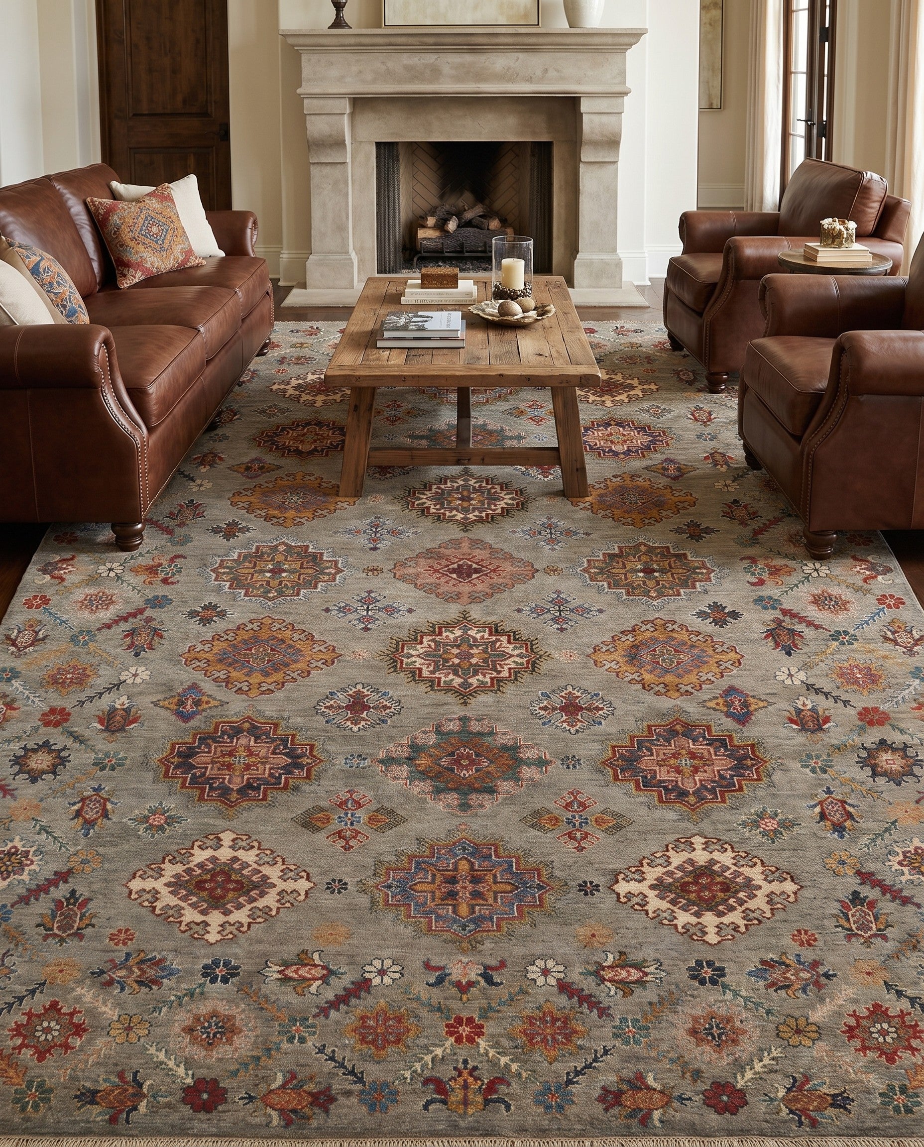6' 9 x 10' Hand Knotted Kazak Rug
