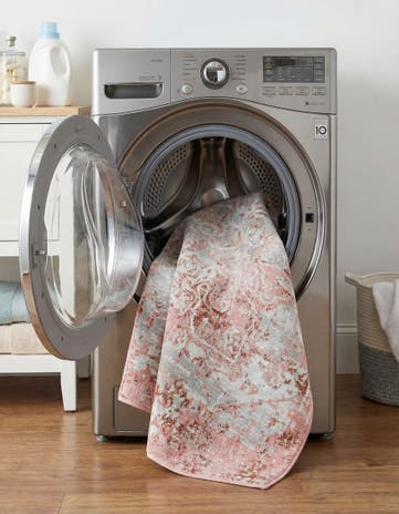 Rose Pink Kamala Washable Square Rug