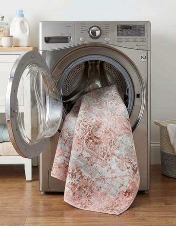 Rose Pink Kamala Washable Square Rug