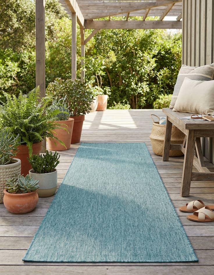 Detail image of 2' x 8'  Washable Solid Indoor / Outdoor Runner Rug