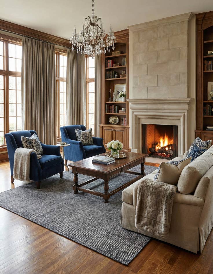 Detail image of 7' 10 x 10'  Hand Woven Jill Zarin English Manor Farmhouse Wool Rug