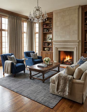 Earl Grey Hand Woven Jill Zarin English Manor Farmhouse Wool Rug