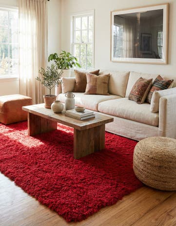 4' 8 x 6' 2 Hand Knotted Moroccan Wool Rug