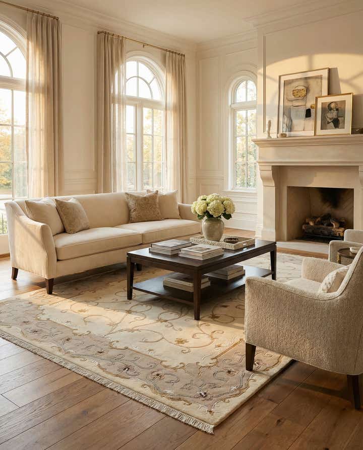 5' 7 x 8' Hand Knotted Darya Wool Rug