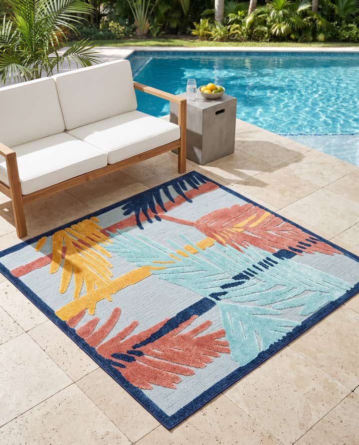 5' 3 x 5' 3 Easy-Clean Belize Indoor / Outdoor Square Rug