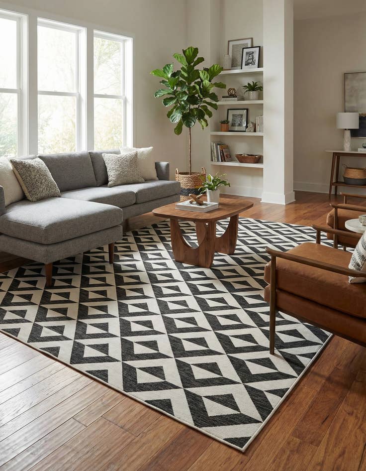 Detail image of 13' x 13'  Washable Jill Zarin Indoor / Outdoor Square Rug