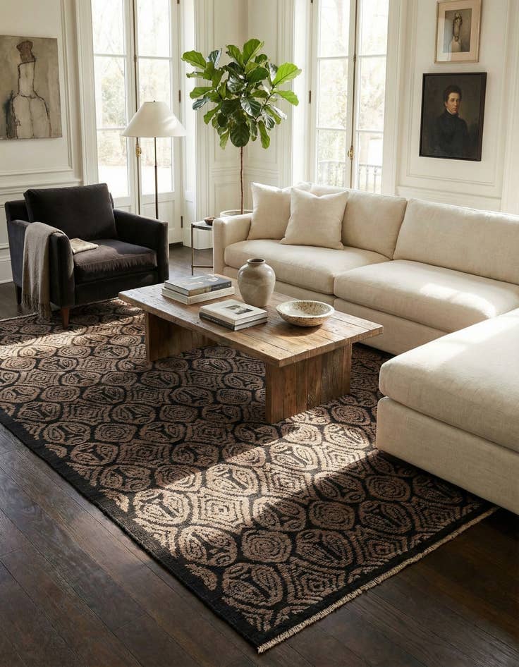 Detail image of 9' x 12' 6  Hand Knotted Darya Wool Rug