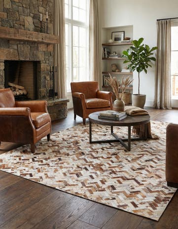 5' 2 x 7' 10 Cowhide Rug