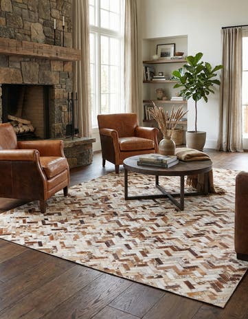 5' 2 x 7' 10 Cowhide Rug