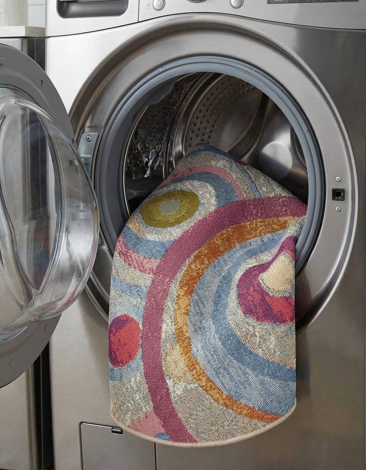 Detail image of  3' x 3'  Washable Modern Indoor / Outdoor Round Rug