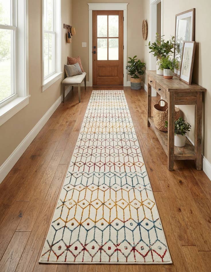 Detail image of  3' x 19' 8 Lattice Trellis Runner Rug