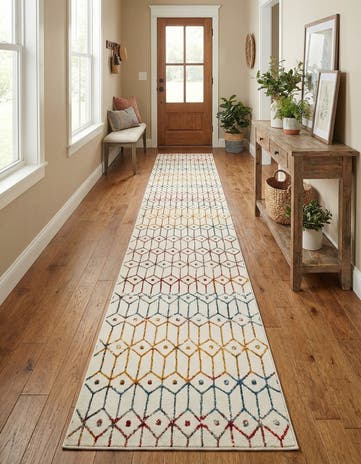 3' x 19' 8 Lattice Trellis Runner Rug